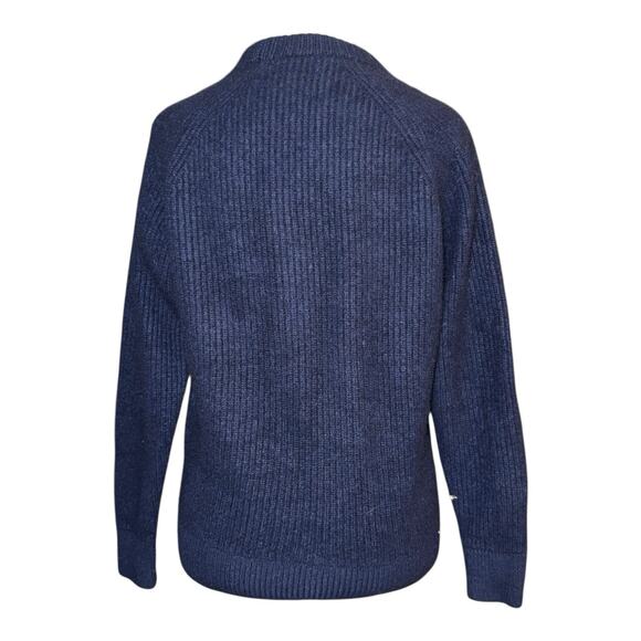 Jenni Kayne 100% Cashmere Sweater Men’s fisherman knit S Navy Blue - Picture 2 of 12